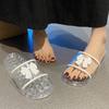 Crystal Bow Slippers Transparent Outer Wear Summer Home Indoor Bathing Non-slip Cool Slippers
