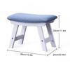 Footstool Wooden Structure Sponge Cushion Step Stool Home Decor White Blue