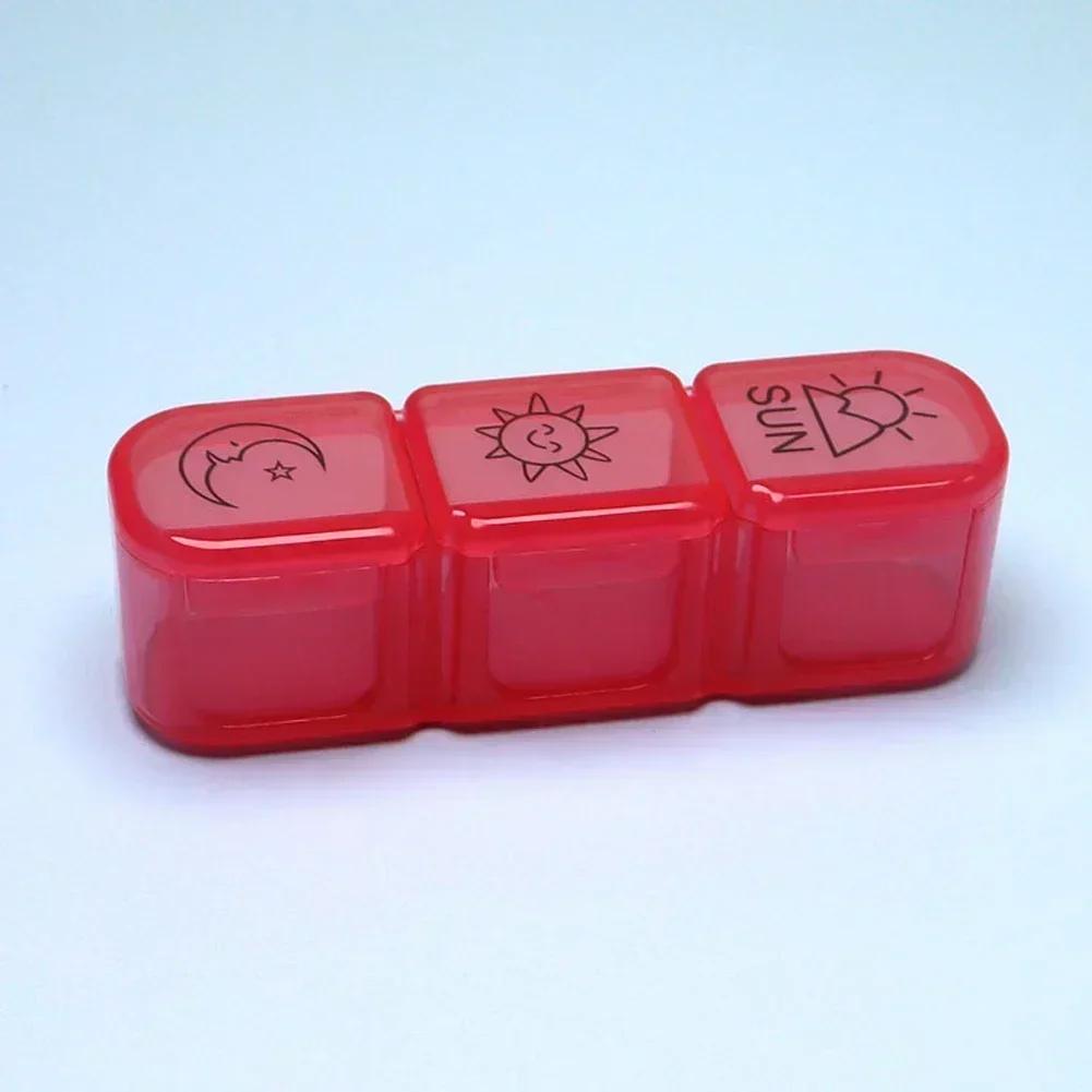 Mini Portable Pill Organizer 3 Grid Compartment Travel Pillbox Nordic Style Dispenser Medicine Boxes Dispensing Medical Kit