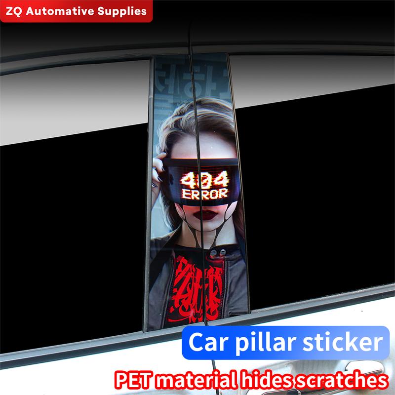 Cyberpunk Beauty Car Stickers Car B-pillar Vinyl Decals Waterproof Auto Center Pillar Sticker Cover Scratches Vehicle Decor