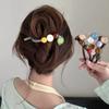 New Irregular Twist Clip Disc Hair Grab Clip for Women Elegant Colorful Beads Twisted Hairpin Girl Hair Accessories