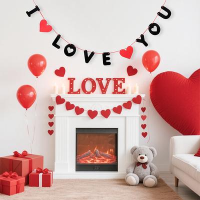 1/2/5 יחידות קישוט ליום האהבה שלט I Love You תליון תלוי ורד אהבה ציוד למסיבה מתנה לקישוט הבית אביזרים