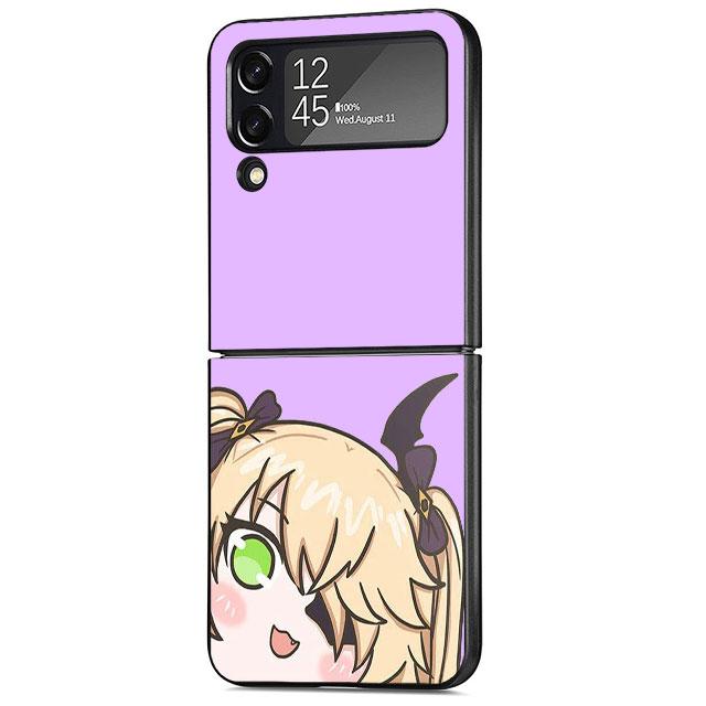Hard PC Case for Samsung Galaxy Z Flip 4 Z Flip 3 5G ZFlip ZFlip3 zflip ZFlip4 Flip4 Hard PC Cases Cute Genshin Impact Coque