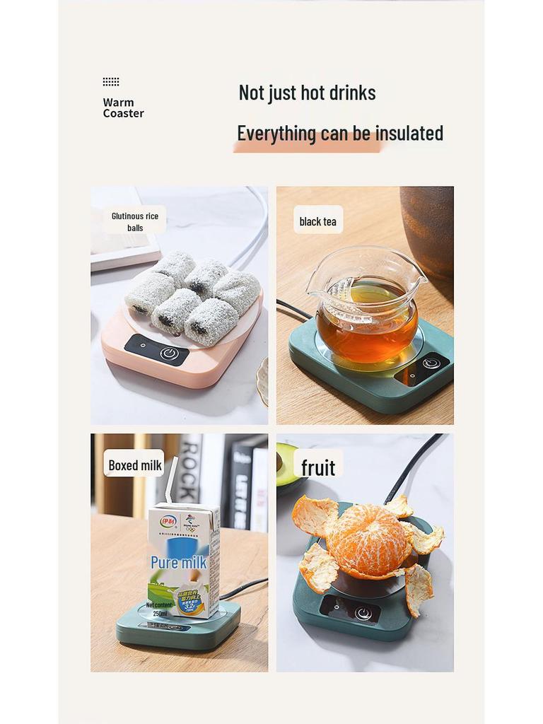 USB-Powered Ceramic Heated Coaster for Constant 55°C Warmth - Ideal Gift