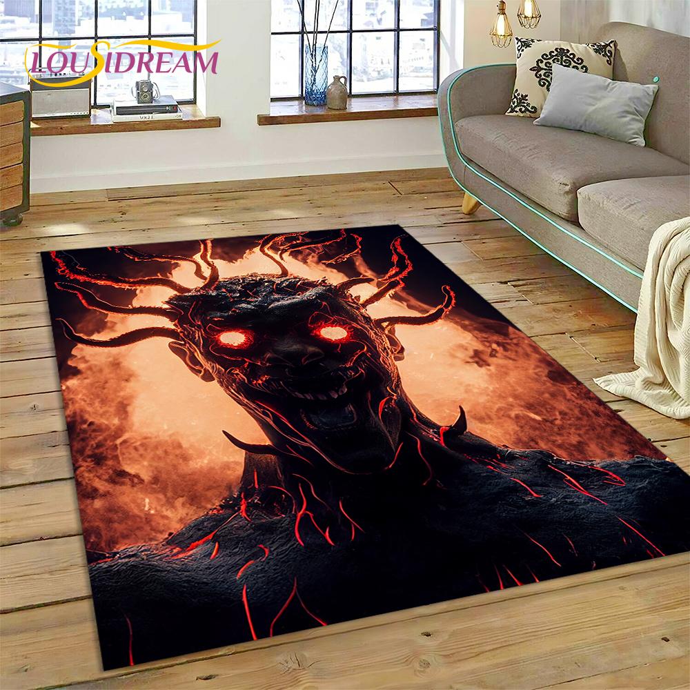Gothic Horror Monsters Demon Ghost Carpet Rug for Bedroom Living Room Home Sofa Decoration,Children Game Large Decor Floor Mat