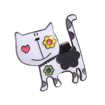 Hand Painted Cat Brooch 1pc Unique Enamel Pin Badge Decorative Accessory for Clothing Backpacks and Hats