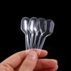 100pcs Plastic Disposable Clear Plastic Spoons Mini 7.5*2cm Thicken Disposable Flatware Spoons Transparent Cake Dessert