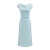 Elegant 2026 Round Neck Pleated Knit Dress - Short Sleeve, Mid-Length, Commute Style