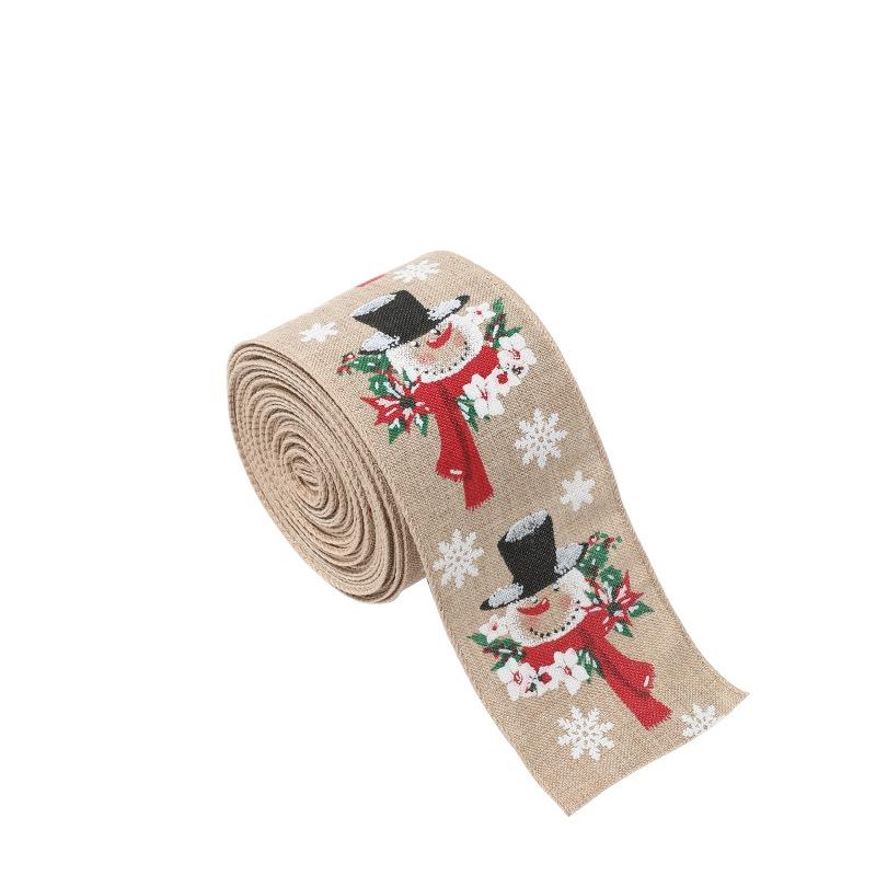 Xmas Gift Wrap Ribbon Tree Printed Bouquet Ribbon Hand Knitting Gift Box Packing Strap Party Decor