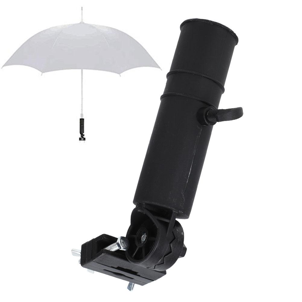 Universal Golf Cart Trolley Handle Multi Angle Adjustable Plastic Umbrella Holder Stand Black for Buggy Golf Cart or