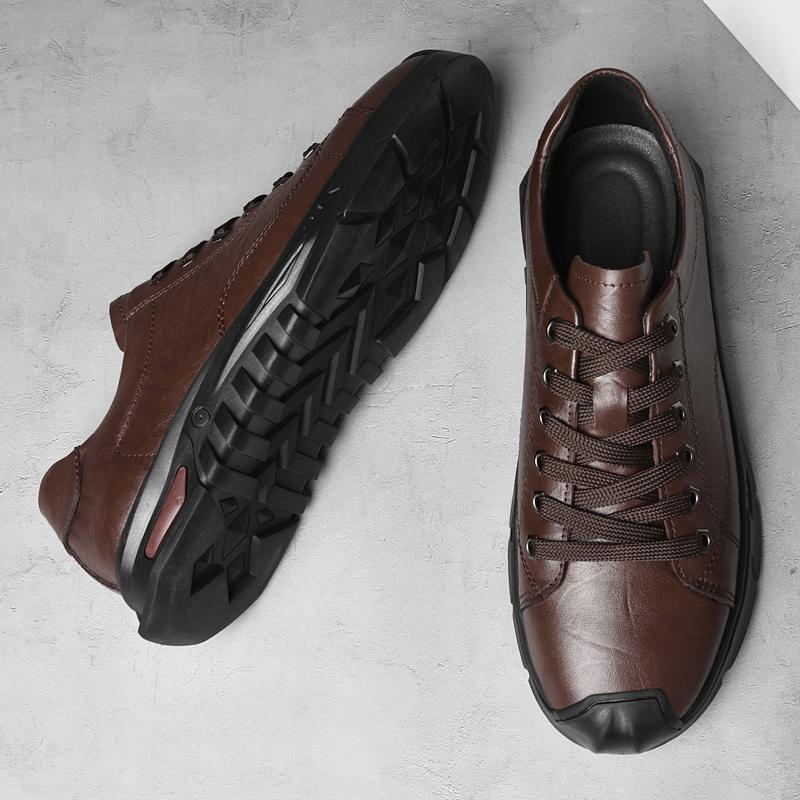 Модная итальянская мужская повседневная обувь из натуральной кожи — фото 5