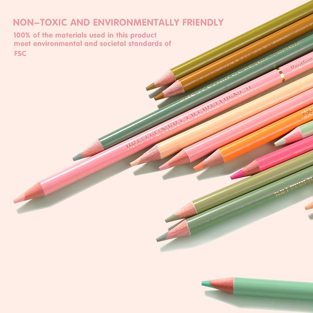 Macaron Colored Perfect for and Designed for Students and Portable Pencils, 72-Color Set, Oil-Based, Non-Toxic, Sketching, Coloring, Drawing,