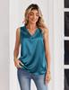 Women's European Summer 2026 V-Neck Satin Camisole Sleeveless Top