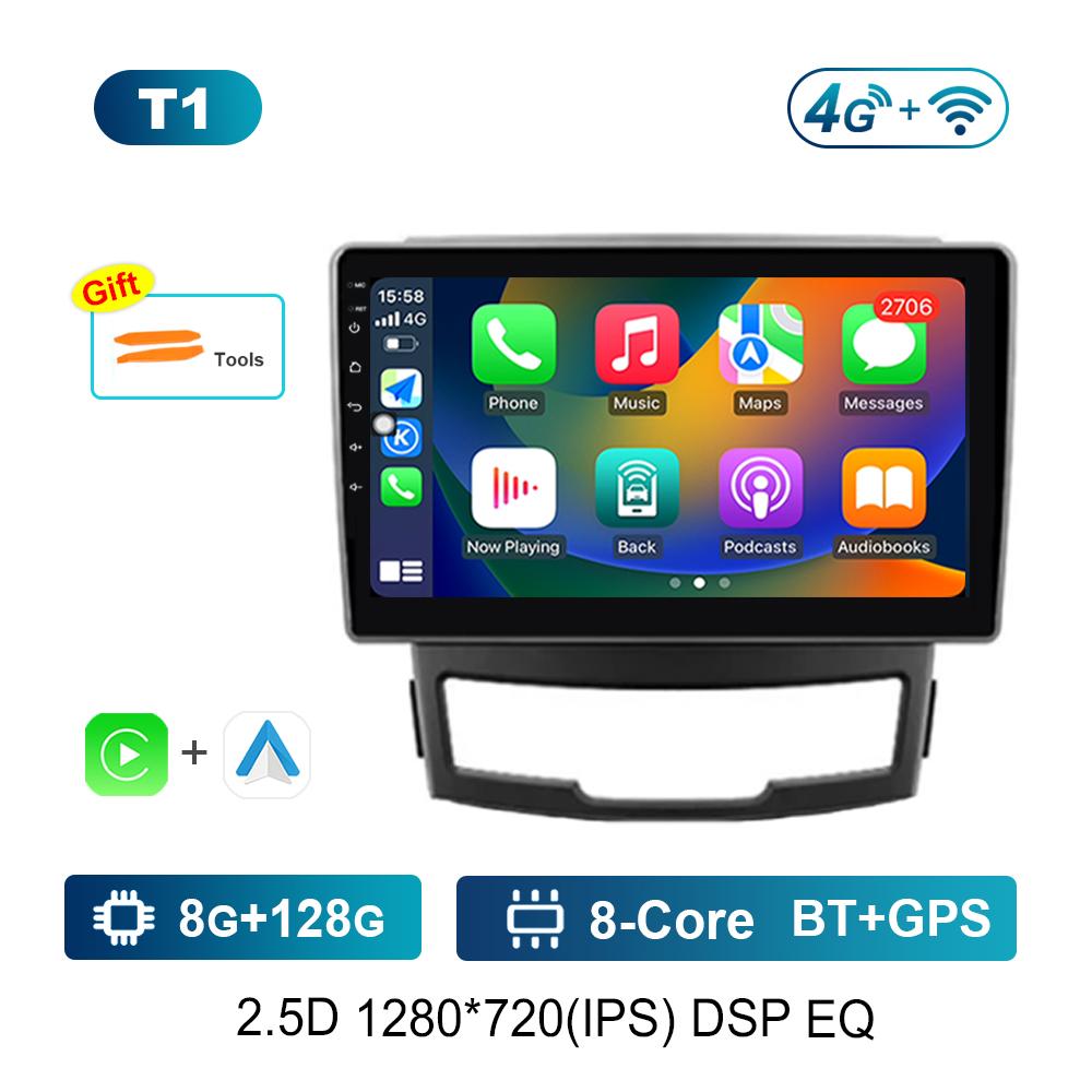 For SsangYong Korando 3 Actyon 2 2010 - 2013 Car Radio Multimedia Player 4G GPS Navigation Carplay Android OS WiFi Touch Screen
