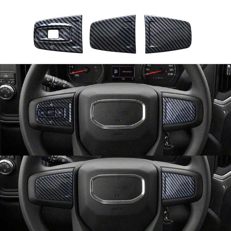 

Carbon Fiber Color Steering Wheel Cover Trim Fit for for Chevy Silverado GMC Sierra 1500 2500HD 3500HD Suburban Tahoe Chevrolet