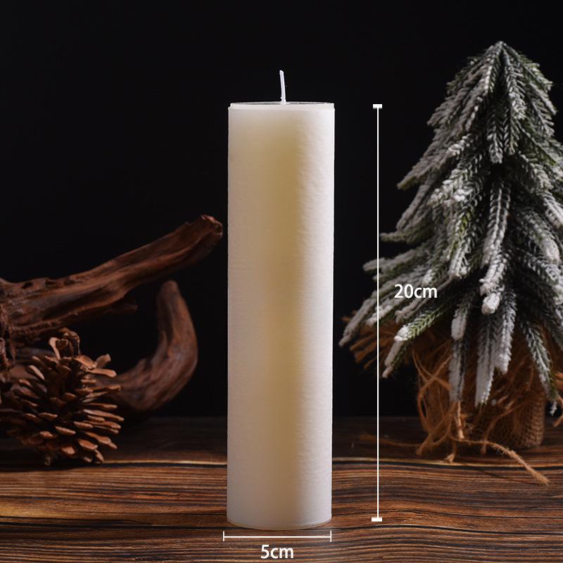 Classic Ivory Smokeless White Cylindrical Wedding Candles for Home and Restaurant Decor - Free Shipping
