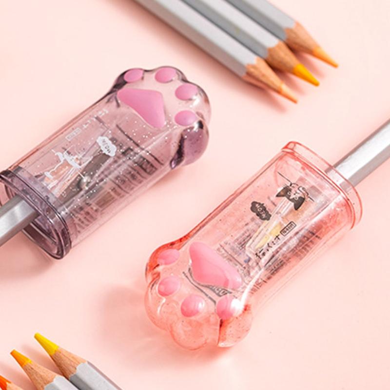 Cute Kitten Paw Pencil Sharpener Portabel Colored Pencil Sharpener Fit for All Wooden Pencils (6-8mm) for Adults Kids