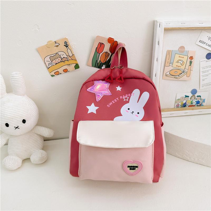 Cute Rabbit Childrens School Bag Animal Design Nylon Toddler Backpack
