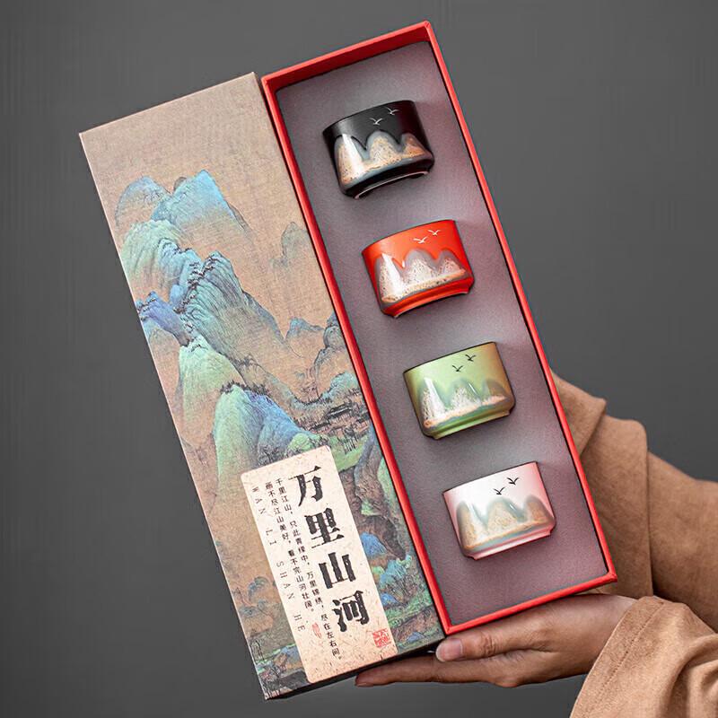 Qi Xuan Yuan Chinese Ceramic Master Tea Cup Gift Set