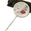 Neo-Classical Embroidered Hanfu Tassel Fan with Long Handle