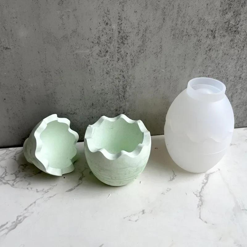 Handmade Creative Egg Shape Candle Jar Mold DIY Crystal Epoxy Resin Storage Box Mould Concrete Cement Plaster Craft Making Molds