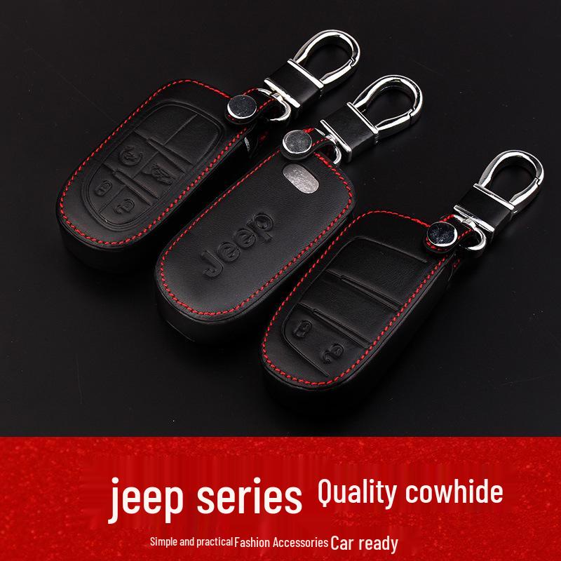 Jeep Liberty, Renegade, Grand Cherokee, Compass Genuine Leather Key Cover