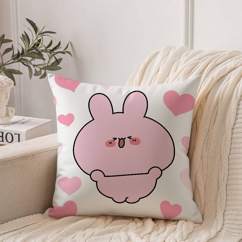 Asamimichaan Asleep Cute Asamimi Pillow Case Home Decor Throw For Sofa Bed Car Room Decor Gift Idea 12x12Inch