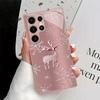 Deer Snowflake Metallic Glass Phone Case Suitable for Samsung Galaxy S26 S25 S24 S22 S21 S20 FE/Ultra/Plus Shock resistant