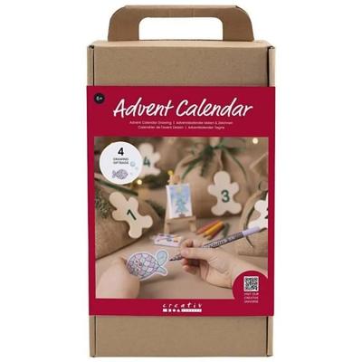 Advent Calendar - Drawing - 4 Creative Projects - 4 Fabric Bags - For Children Aged 3 To 10