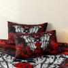 3Pcs Gothic Skull Butterfly Floral Print Duvet Cover Set, Red Rose Pattern Bedding For Bedroom Family Decor And Household