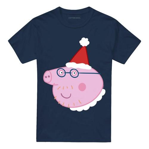 Peppa Pig Unisex Adult Daddy Pig Santa Hat T-Shirt