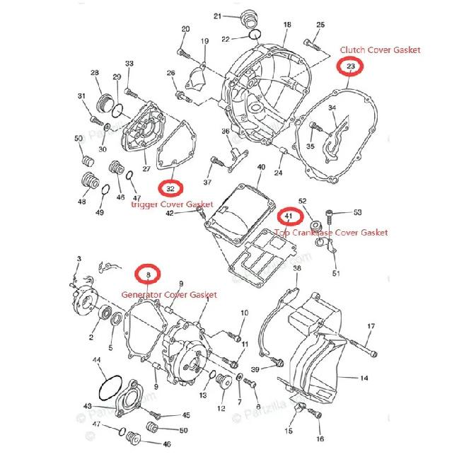 Motorcycle Generator Clutch Cover Oil Pump Gasket Kits For Yamaha R1 YZF-R1 YZFR1 2004-2008 FZ1 FZ-1 2006-2014