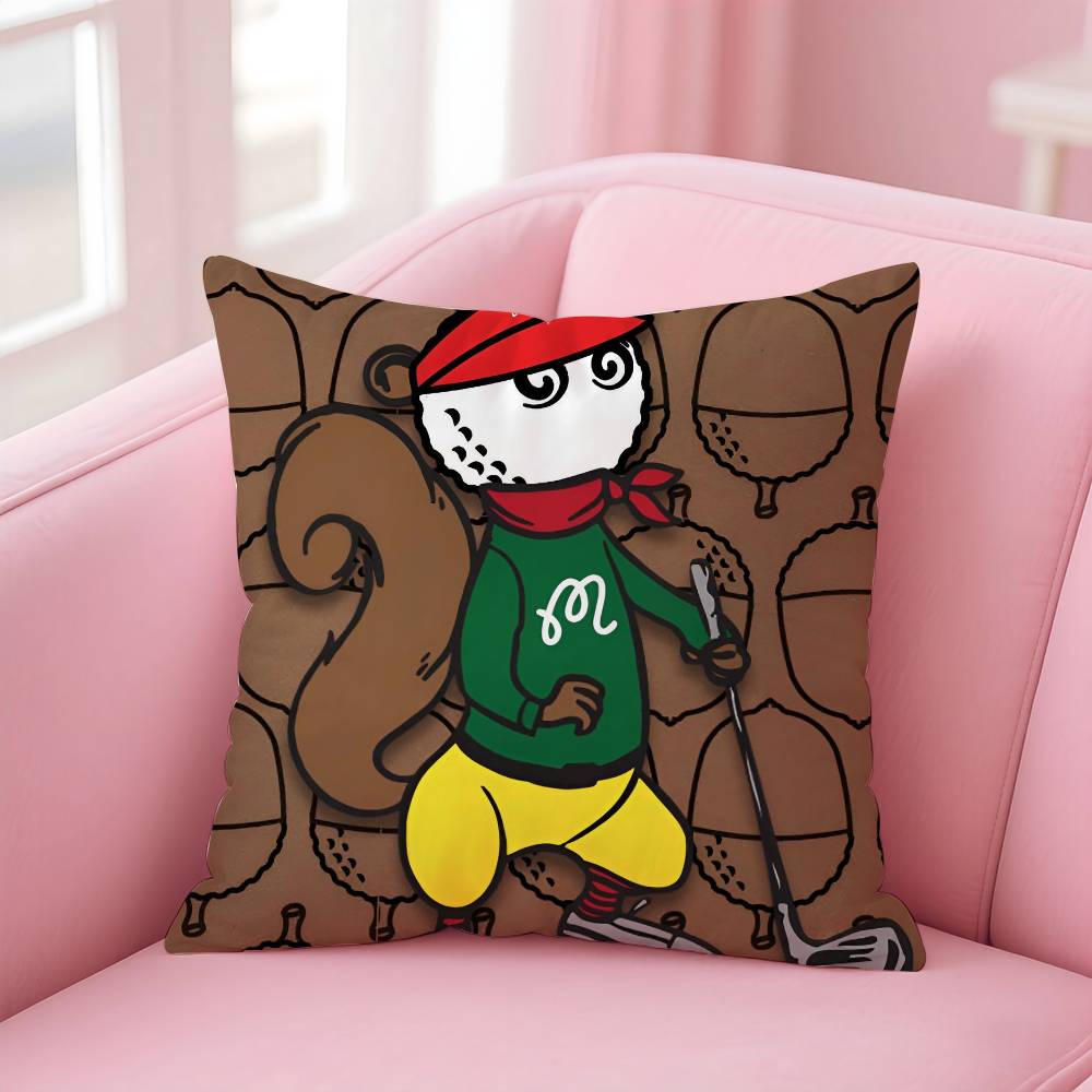 

Luxuny Fashion Sport M-Malbon Golf Pillow Case Anti-dustmite Pillowcase Invisible zipper silky short plush Sofa cushion cover 16x16Inch