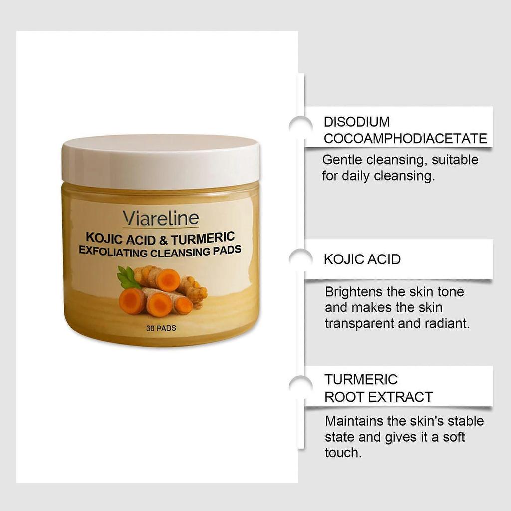 Viareline Turmeric Exfoliating Cleansing Gasket Gentle Cleansing Moisturizing Care Facial Pores Cotton Cloth