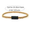 Minimalistisches geflochtenes Lederarmband für Herren Schwarz Magnetverschluss Klasse A Schnur Wickel Armschmuck Outdoor Lässig Cool Homme Joias