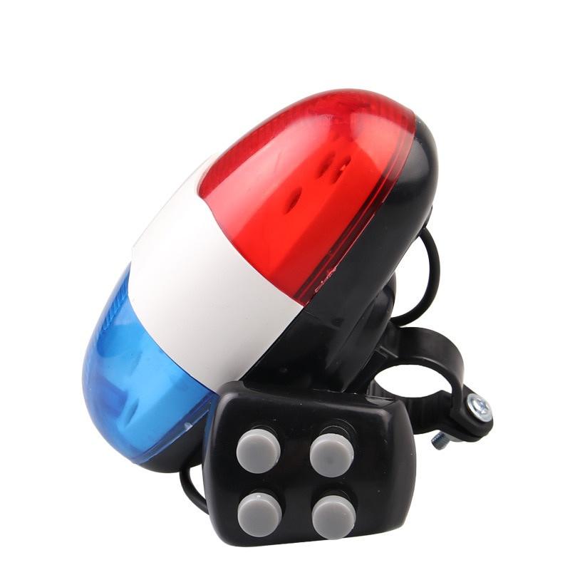 1Pcs Bicycle Bell 6 LED 4 Tone Bicycle Horn Bike Call LED Motorcycle Police Light Electronic Loud Siren Kid Accessories Bike Scooter