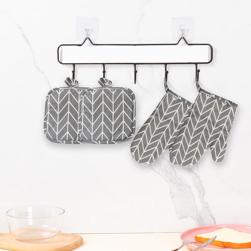 MDNG Cotton Linen Heat Resistant Oven Mitts & Pot Holders