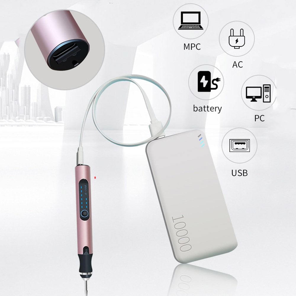 3 Speed Regulation Engraving Pen Set Rechargeable Electric Polishing Pen  Drilling Holes