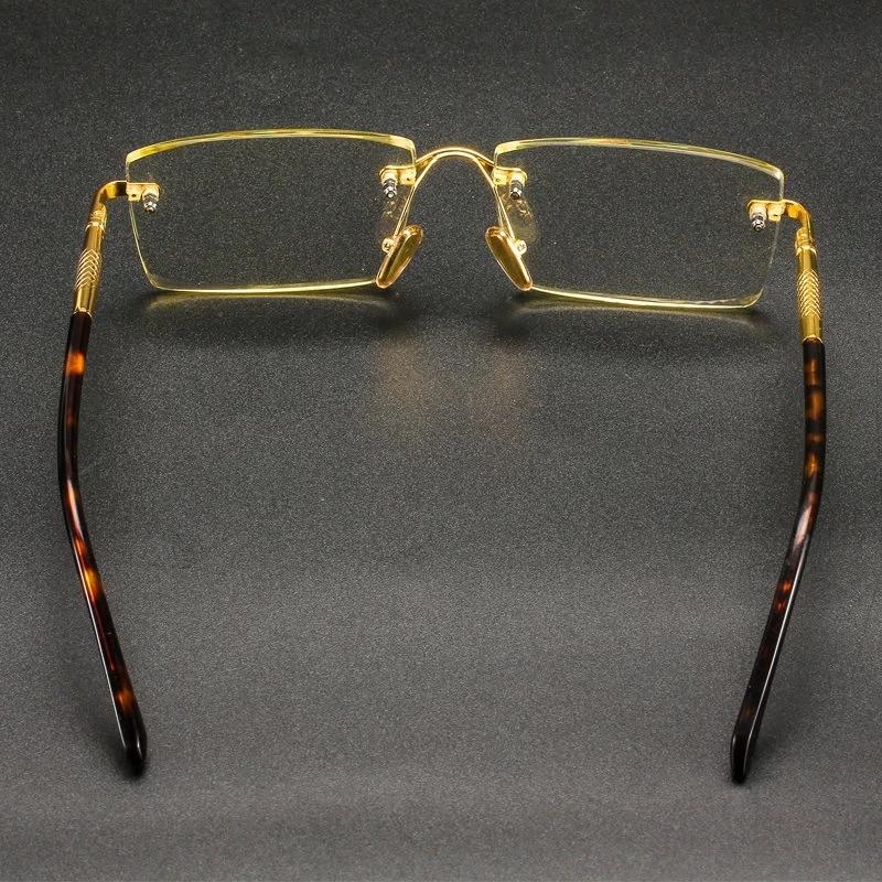 1PC Fashion Diamond Cutting Rimless Reading Glasses for Men Women Anti Blue Light High Clear Presbyopic Eye Glasses