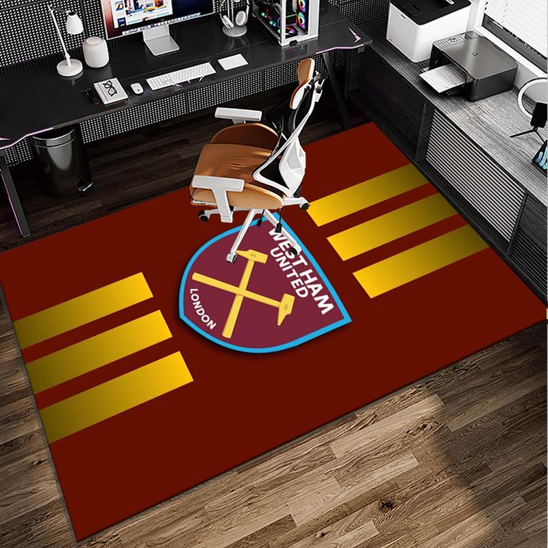 Football Club Emblem Office Rug Chair Mat, Game Carpet, Suitable for Front Door, Bedroom, Living Room, Desk, Holiday Gift