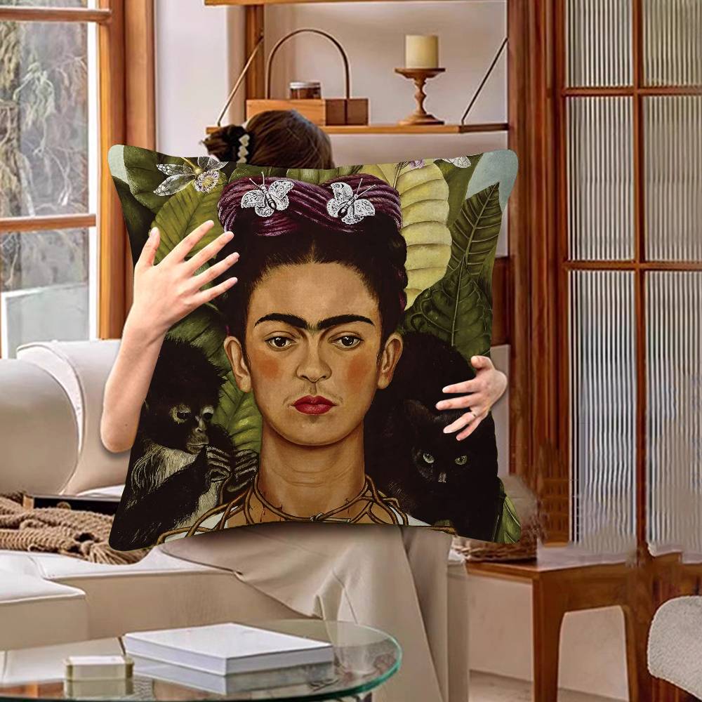 Art Frida Cushion Cover Inches Farmhouse Decor Home Throw Pillow Covers for Couch Decorations