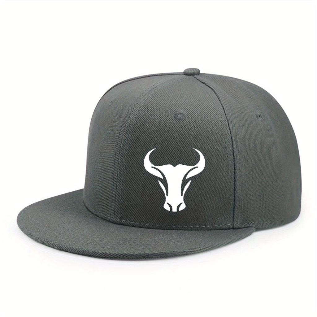 Bull Patterned Baseball Cap Lightweight And Unisex Adjustable Outdoor Sports And Leisure Hat Hip Hop Style Daily Wear