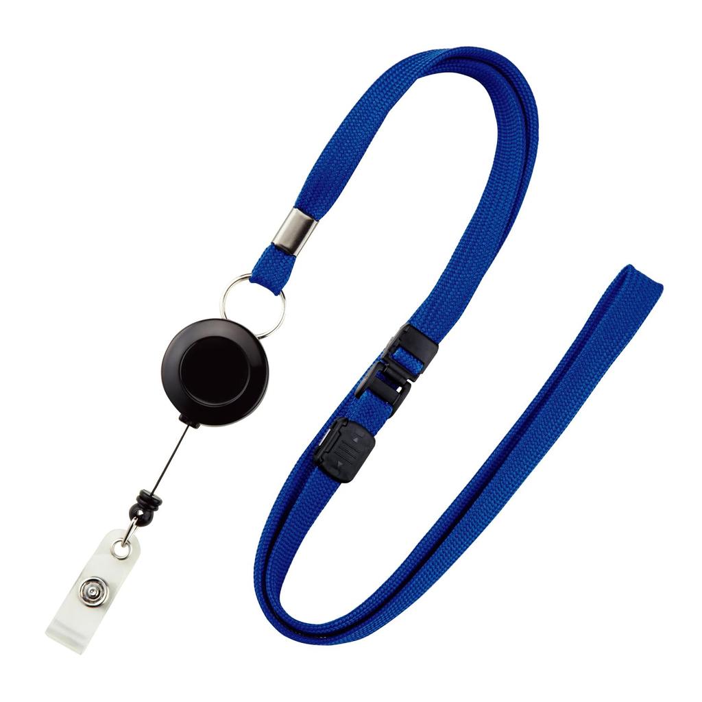 Open Industry Name Tag Retractable Strap, Blue NB-79-1P-BU