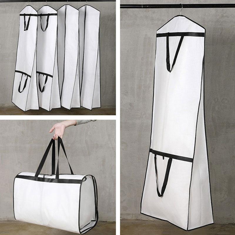 180cm Wedding Dress Garment Bag Cover for Gowns Women Storage Protector Cover with Zipped Pocket Garment Bag for Home Storage