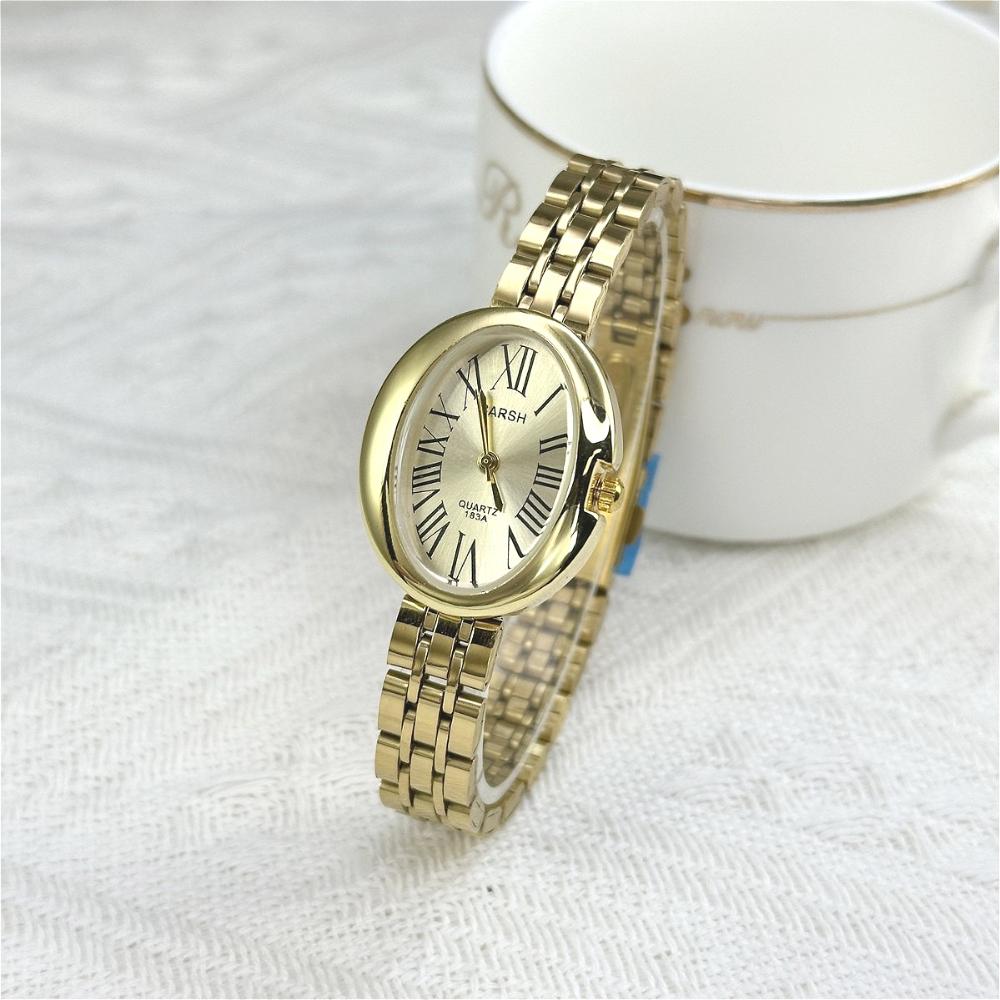 Vintage Women Roman Scale Classic Oval Dial Watch Simple Steel Luxury Brand Quartz Wristwatch Relogio Feminino Dropshipping