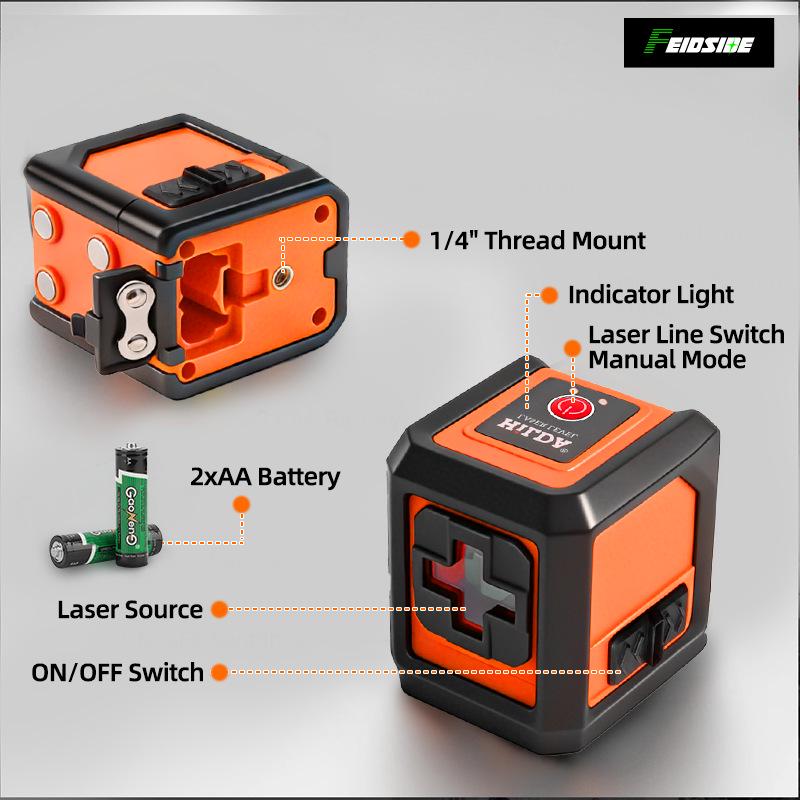 New Mini Two-Line High-Brightness Green Laser Level with Self-Leveling and Infrared Projection