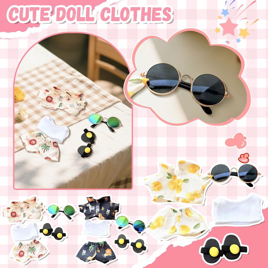 Doll Clothes Set 17cm Doll Accessories Love Heart Top Scarf Hat No Dolls