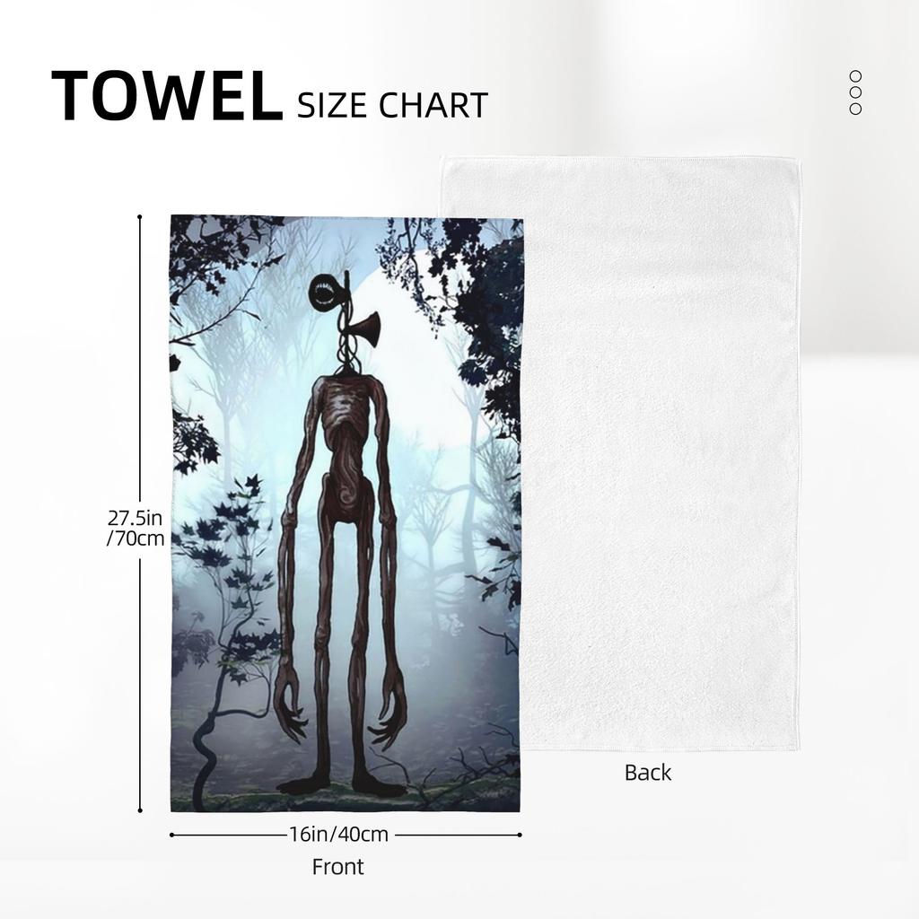 Siren Head In Dark Forest Soft Face Towel Quick Dry Pool Bath Cotton Towels Breathable