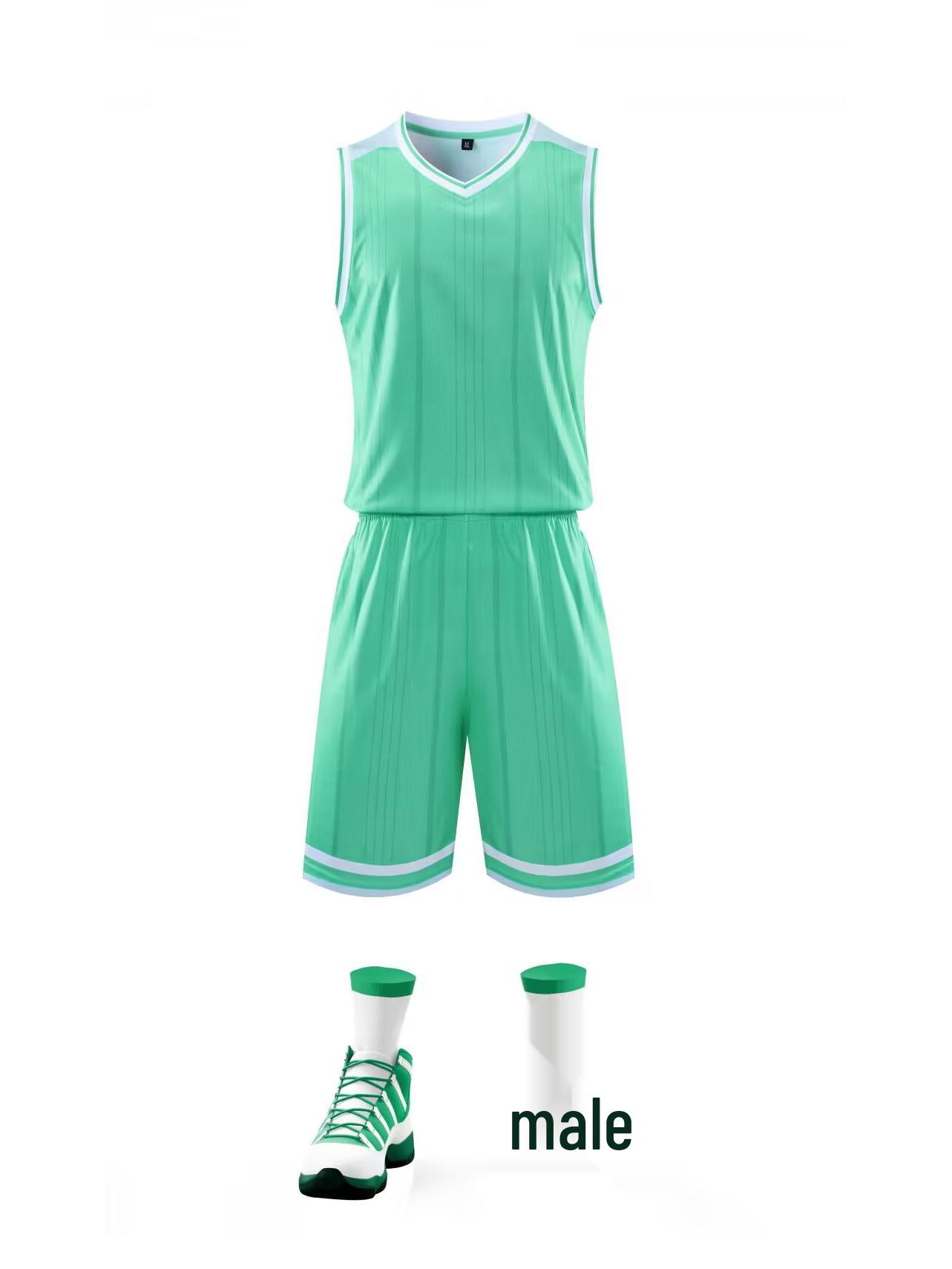 

Мужской командный баскетбольный комплект майка и шорты с индивидуальной печатью для летних тренировок 5XL светло-зеленый