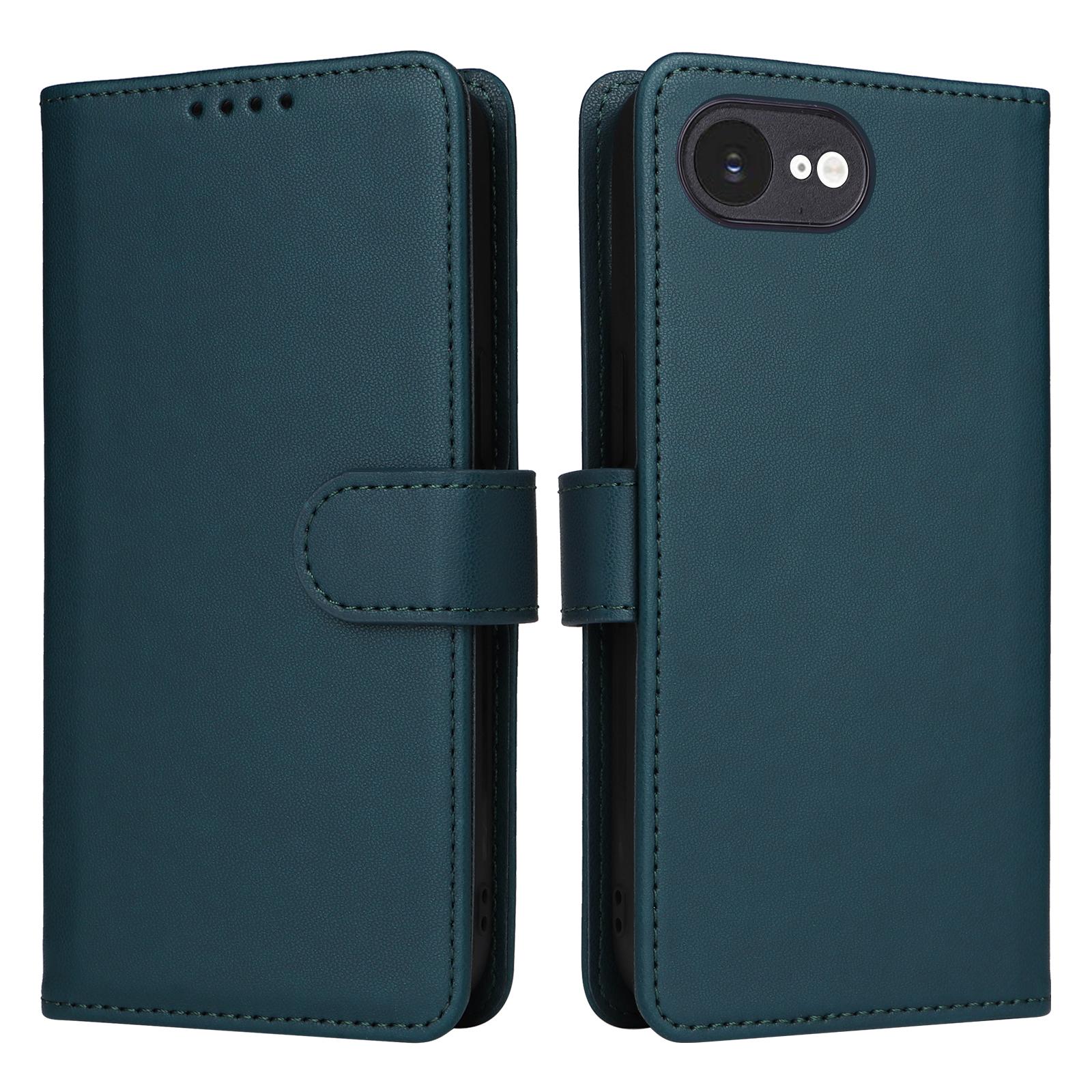 

For iPhone 16e Magnetic Case BETOPNICE Detachable PU Leather Phone Cover with Strap Blue